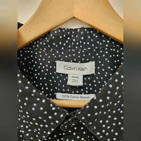 Calvin Klein Black and White Polka Dot Shirt - Picture 1 of 5